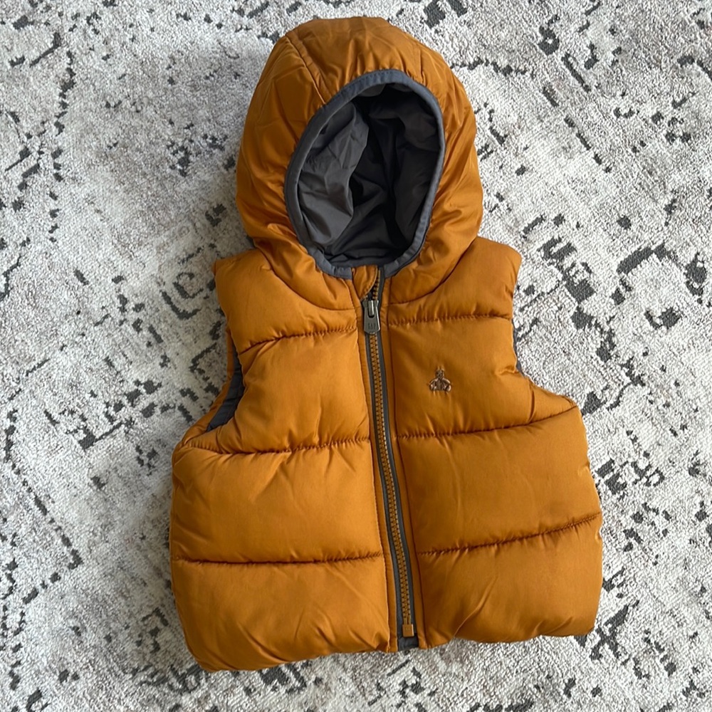 Baby Gap parka vest. Zip front. Goldfish Yellow. Only worn once.